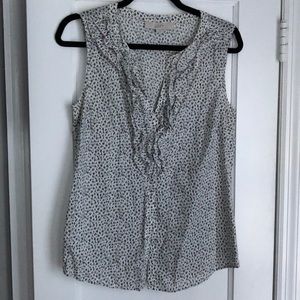 Loft animal print button down shell